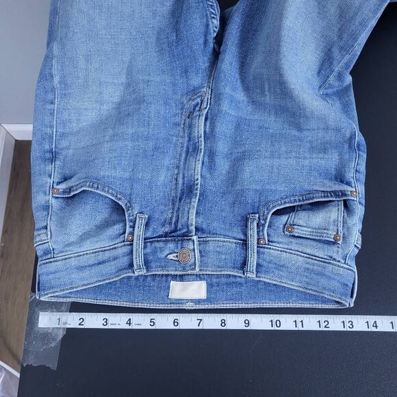 Mother Jeans High Waisted Rider Ankle Straight Size 26 Denim Blue Distressed - Picture 7 of 10